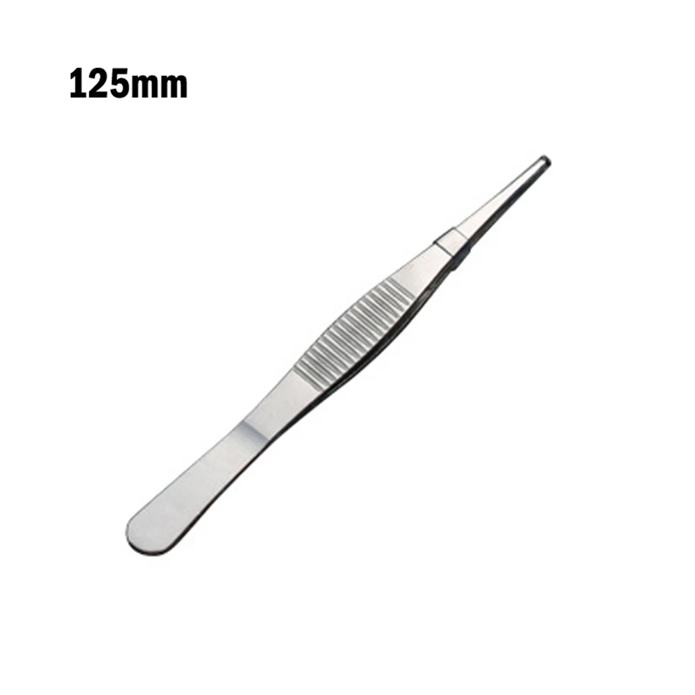 Spezielle 1-teilige gezahnte Pinzette für präzisen Griff, heiß begehrt, zum Manipulieren von Nadeln, silberfarben, zum Nähen, 125 mm / 5 Zoll, bester Preis – Detail 10