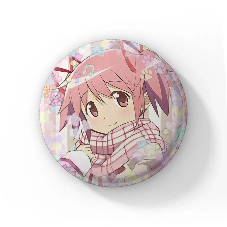 58mm Handmade Puella Magi Madoka Magica Brooches Manga Figure Cosplay Badge DIY Backpack Clothes Jewelry Accessory Button Pin