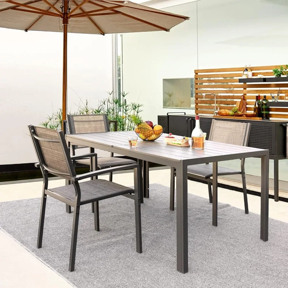 

Patio Dining Table for 6, 59" x 35" Weather-Resistant Outdoor Table for Deck, Garden & Backyard