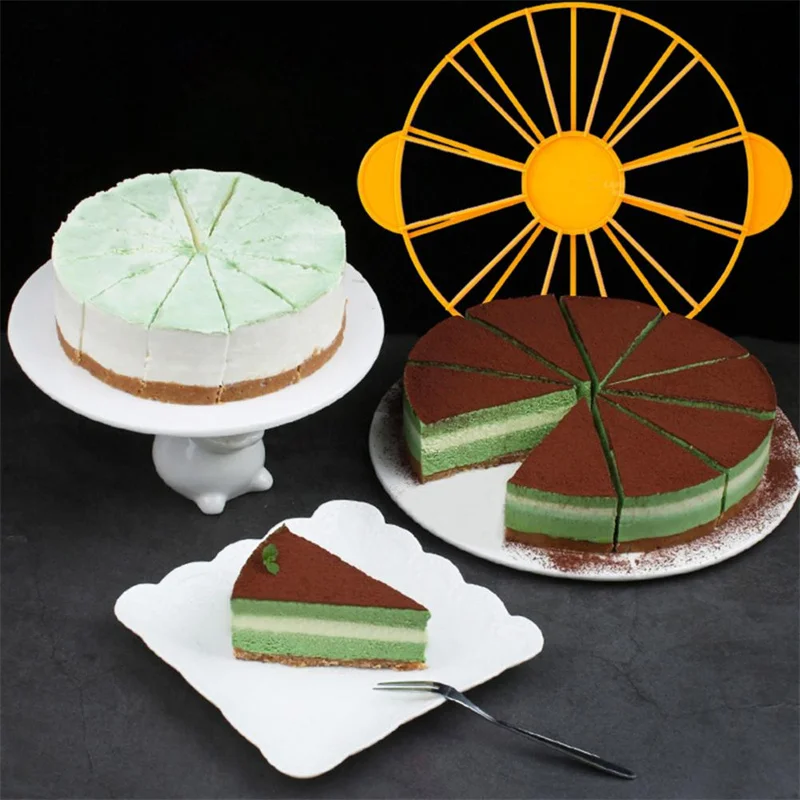 10/12 Slices Cake Equal Portion Cutter Round Bread Cake Mousse Divider Slice Marker Baking Tool For Household Kitchen Utensils