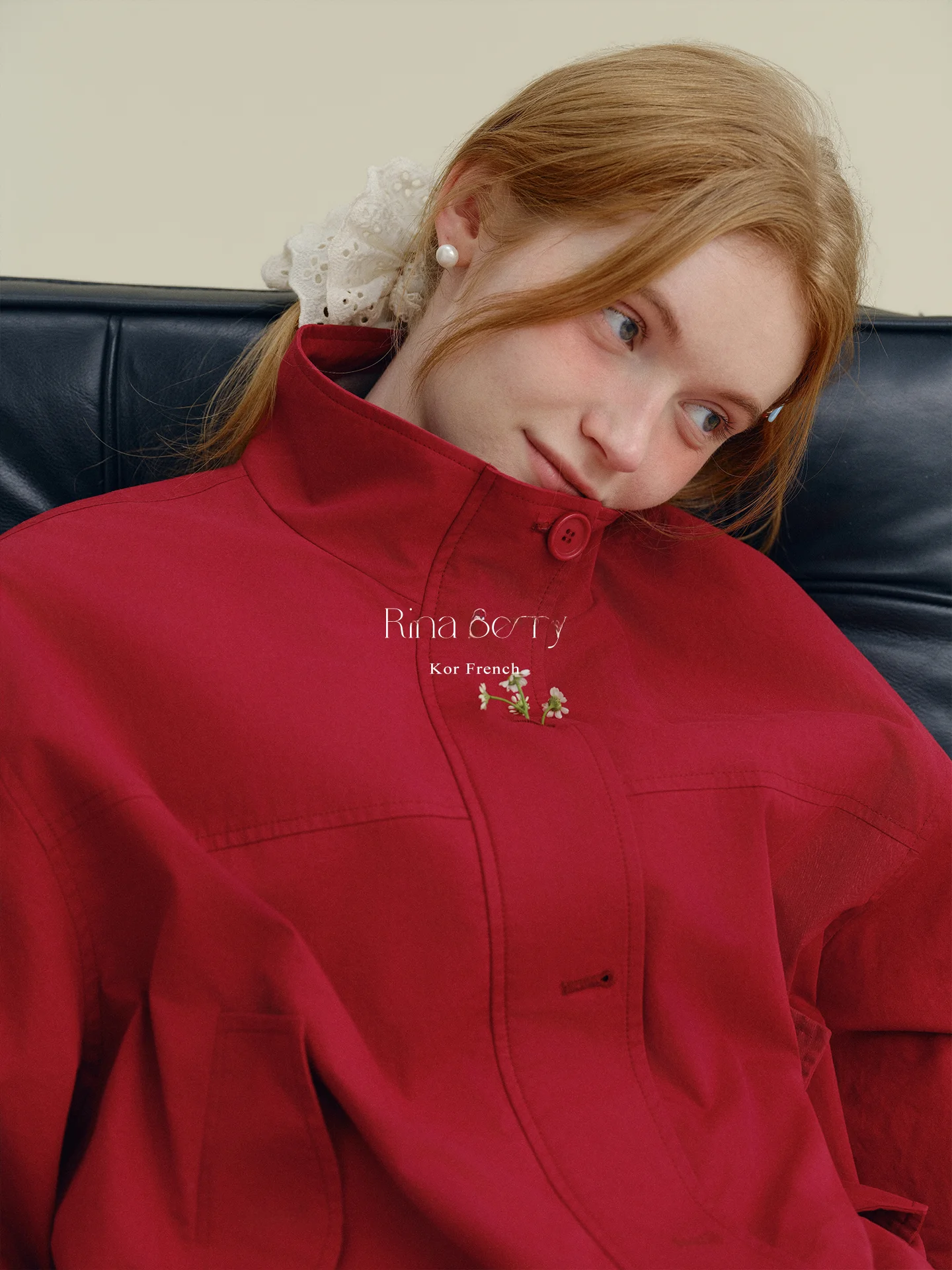 

Пальто Rina Berry Pure Color Collar: повседневное, свободного кроя, из хлопка и нейлона, на молнии, с длинными рукавами, простой дизайн, весна-ранняя весна