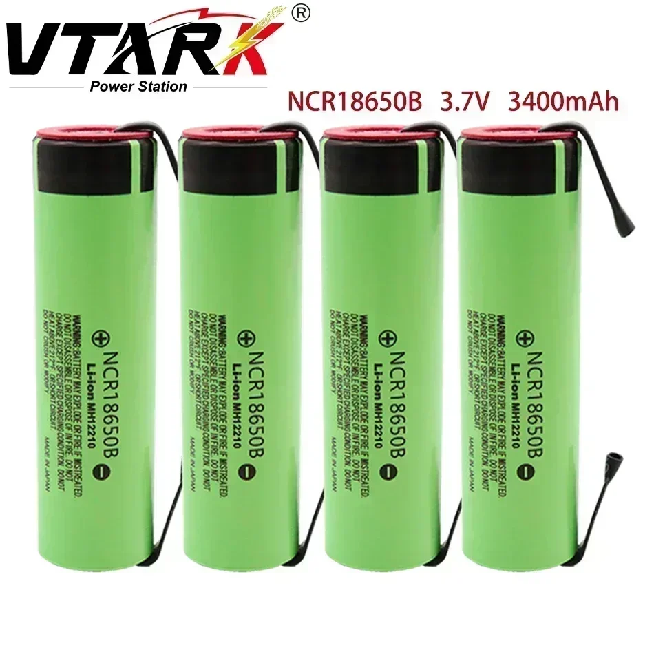 

100% original NCR18650B 3.7V 3400mAh 18650 rechargeable lithium battery for 18650 battery + DIY nickel piece