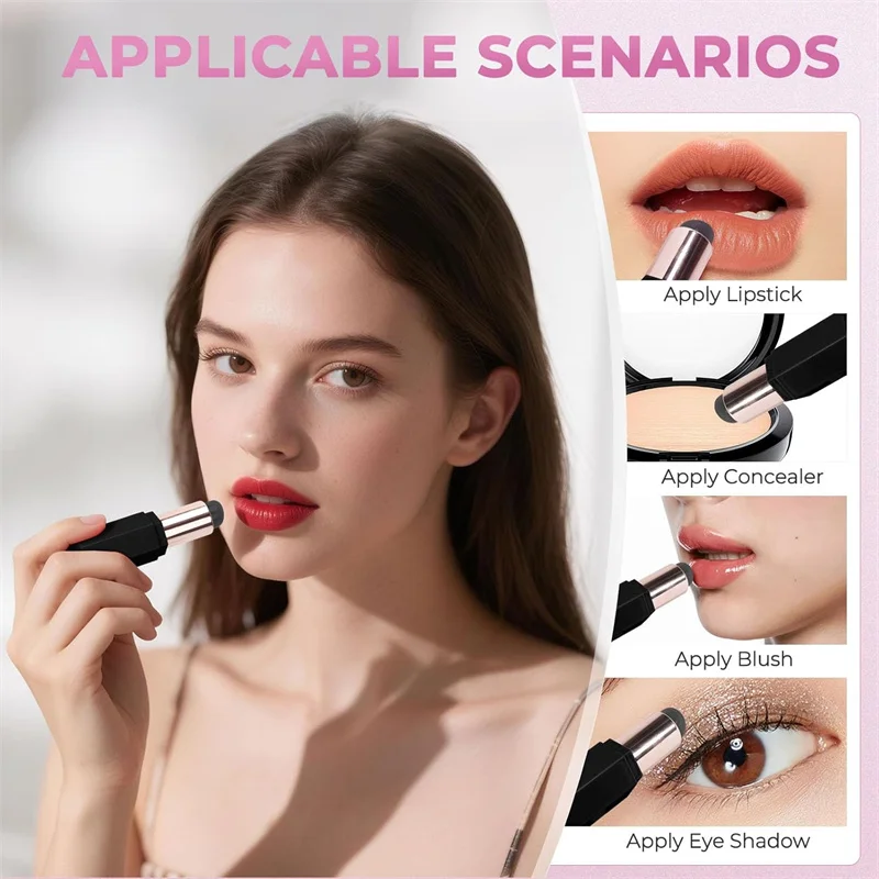 Pennello per rossetto in silicone Pennello per rossetto multiuso per miscelazione trucco con coperchio Pennello per trucco correttore balsamo per lucidalabbra retrattile