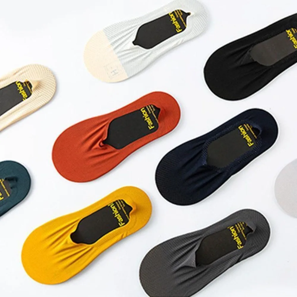 Kaus kaki perahu pencegahan bau silikon antiselip tidak jatuh tumit pendek kaus kaki penyerapan keringat warna Solid tidak terlihat