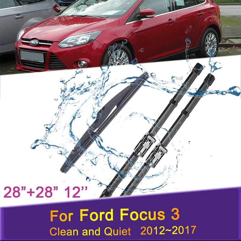 For Ford Focus 3 MK3 Accessories 2012 2013 2014 2015 2016 2017 Auto Rear Wiper Blades Car Windshield Windscreen Window Stickers