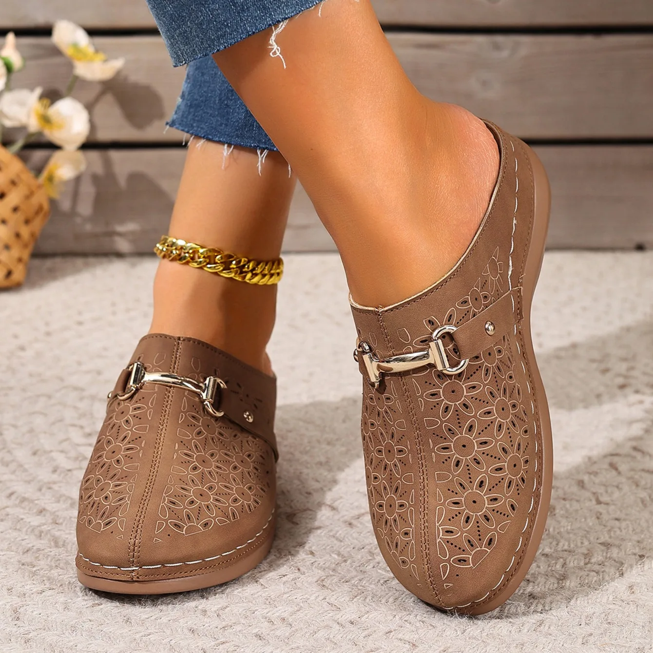Damen-Halbschuhe: Leichte, modische Outdoor-Watschuhe für Mütter mittleren Alters – Sommer-Sandalen für Frauen – Detail 8