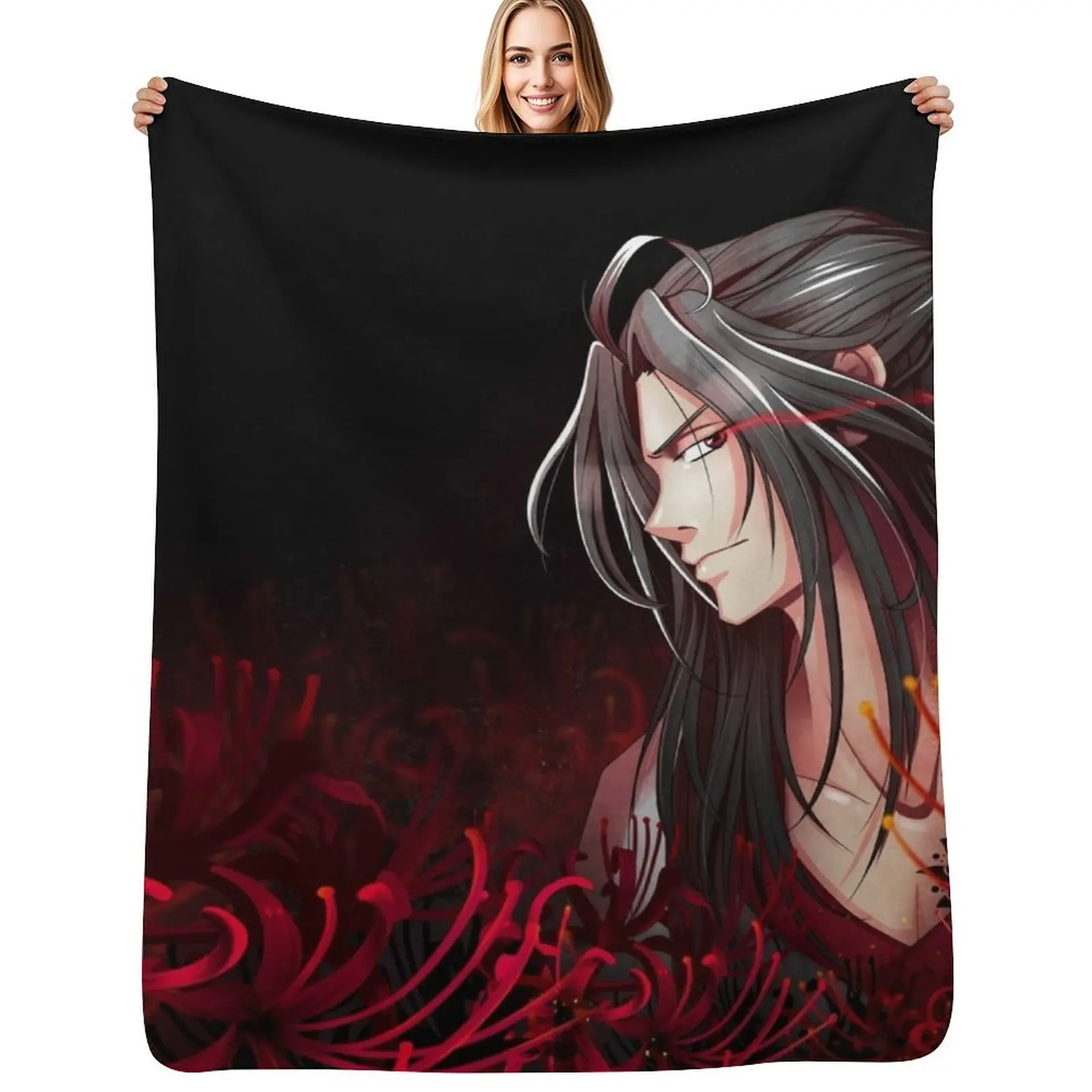 

Wei Ying a Yiling Laozu / Mo dao Zu Shi MDZS Throw Blanket Shaggy Furry Soft Blanket for Bedroom Living Room
