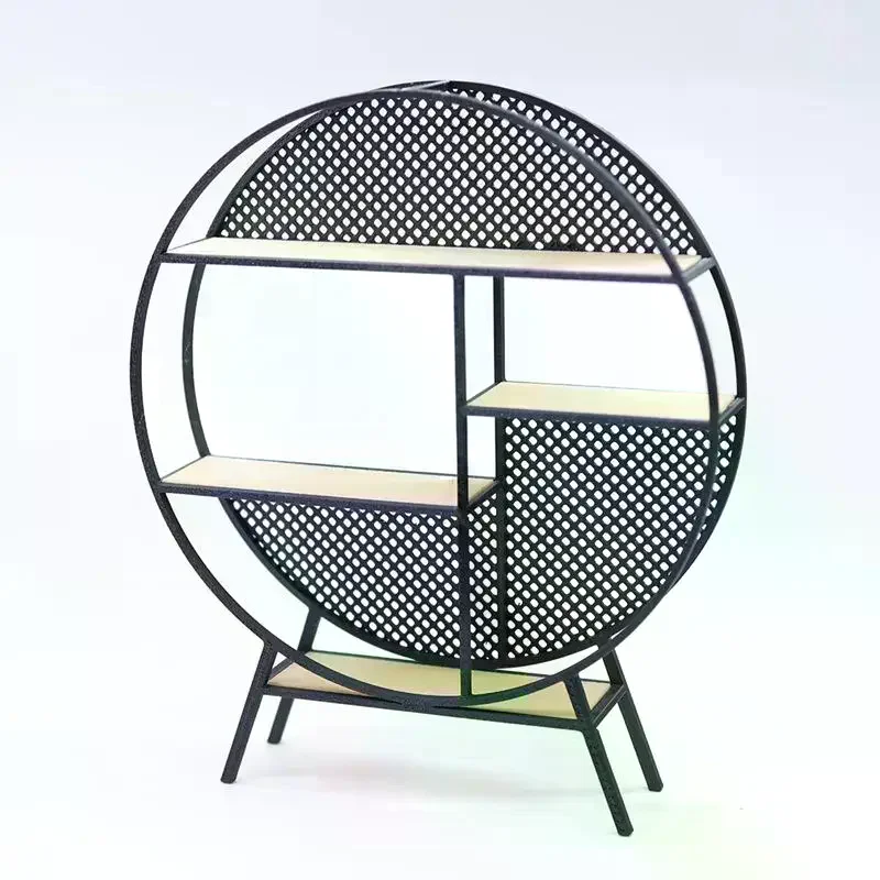 Estante de almacenamiento redondo de estilo chino en miniatura para casa de muñecas, modelo de muebles, accesorios para decoración de casa de muñecas, juguetes para juego de imitación, regalo, 1:12