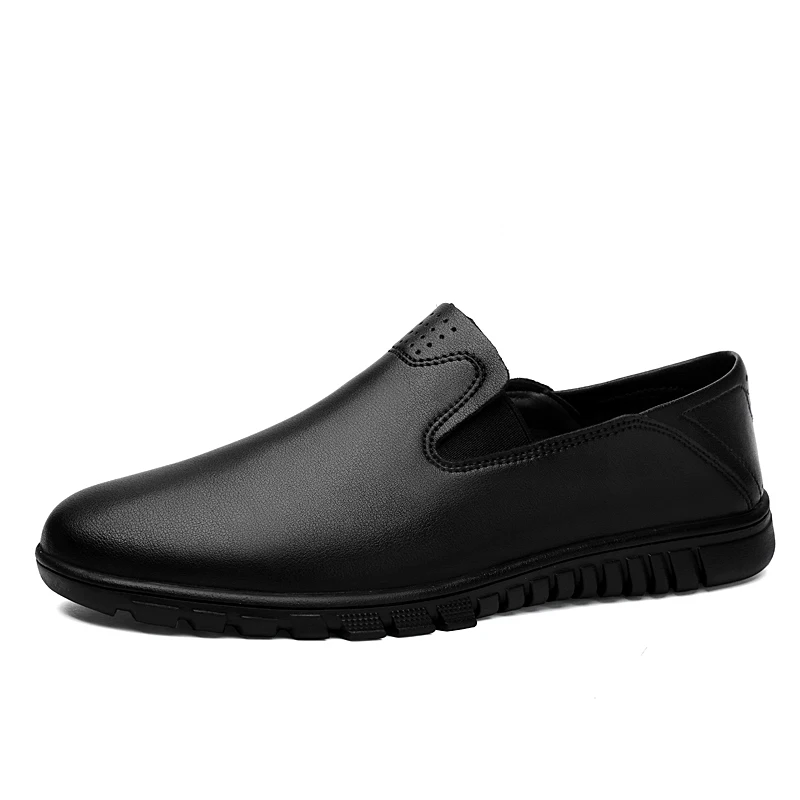 Men's Uniform Dress Oxford Loafers Shoes Low-top Flat Slip On Pull on Leather Formal Round-toe Business For Male Casual Spring