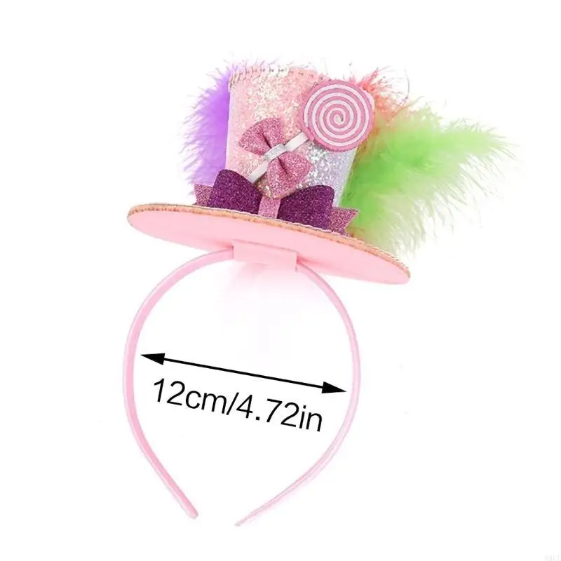 50LE Carnivals Party Hat Headpiece for All Age Person Creative Birthday Headwear Top Hat Hairhoop Holiday Festival Headdress