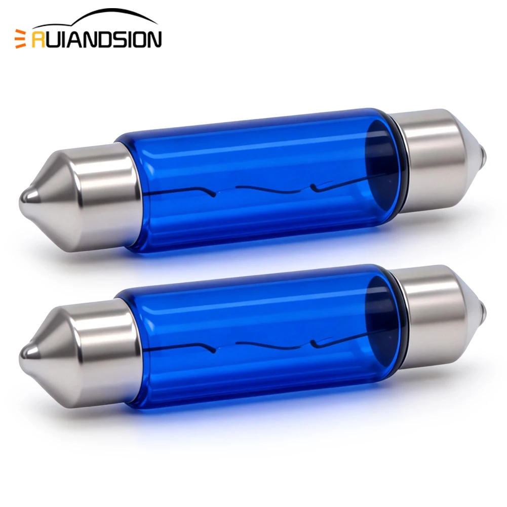 RUIANDSION 5x C5W C10W Halogen 31/36/39/41MM Festoon Halogen Bulb 12V/24V 10W Car Light Auto Interior Reading Dome Bulbs White