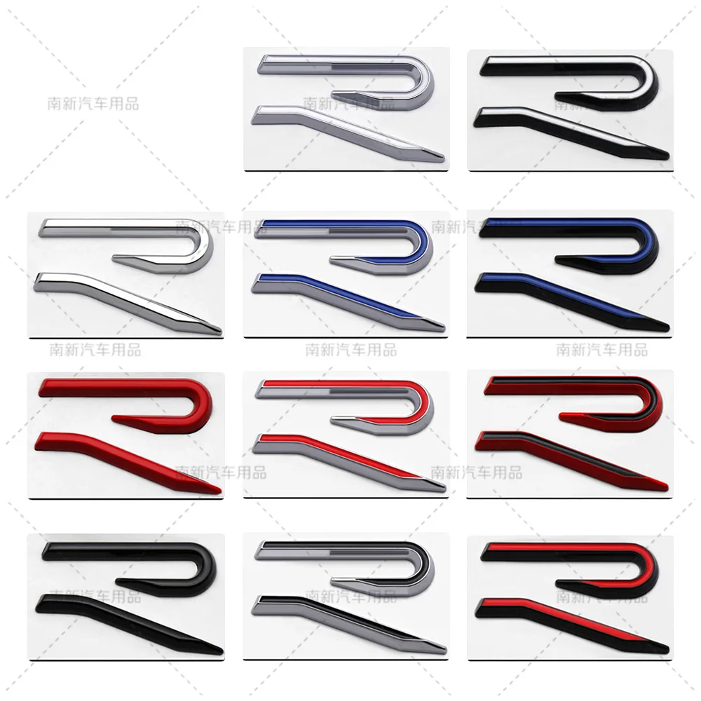 R logo Emblem Car Metal Body Tail Trunk Sticker Accessories For Volkswagen VW GTI Rline Polo Golf MK8 Touareg Passat Magotan CC