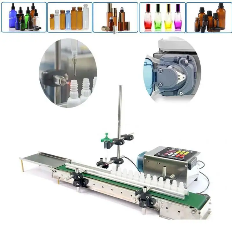 컨베이어 벨트 액체 향수 향수 정유 고정밀도를 가진 완전히 자동적인 충전물 기계 연동 펌프 충전물