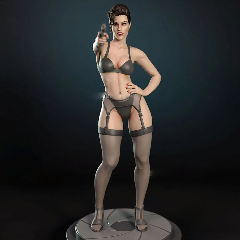 1/24  75mm Sexy Girl Resin Model Kits GK Miniature 3D Printed Gray Model Figurine DIY Doll Model Unassembled And Unpainted