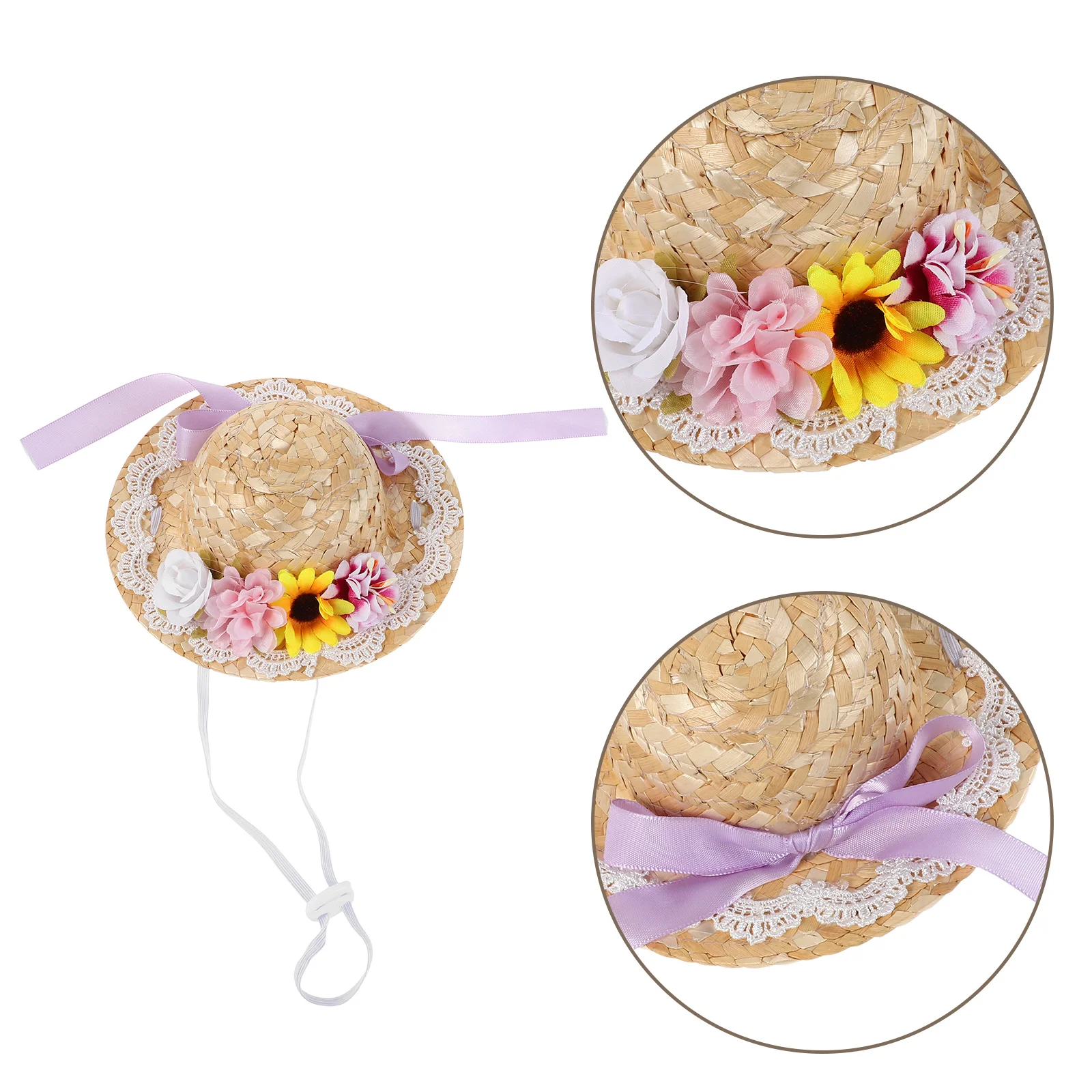 

Straw Hat Hats Micro Landscape Mini Model DIY Craft Crafts Decor Accessories for Making Supplies