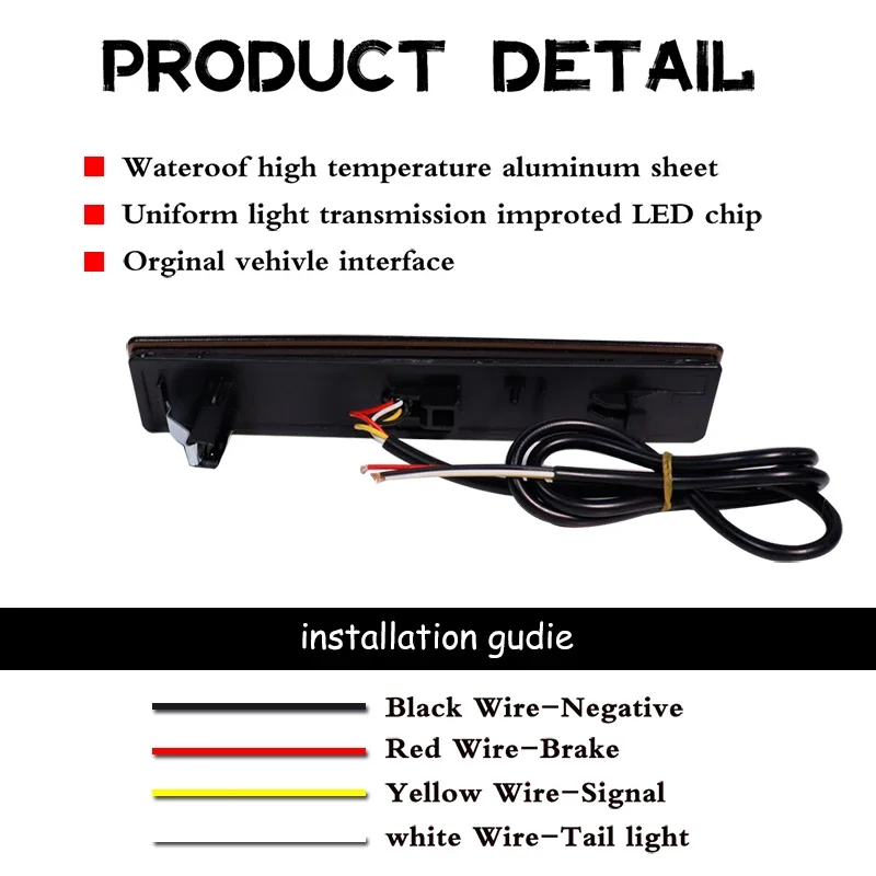 Car Rear Bumper Reflector Tail/Brake Lights Red LED Rear Fog Lights w/ Sequential Turn Signal For Honda Pilot 2006 2007 2008 12V