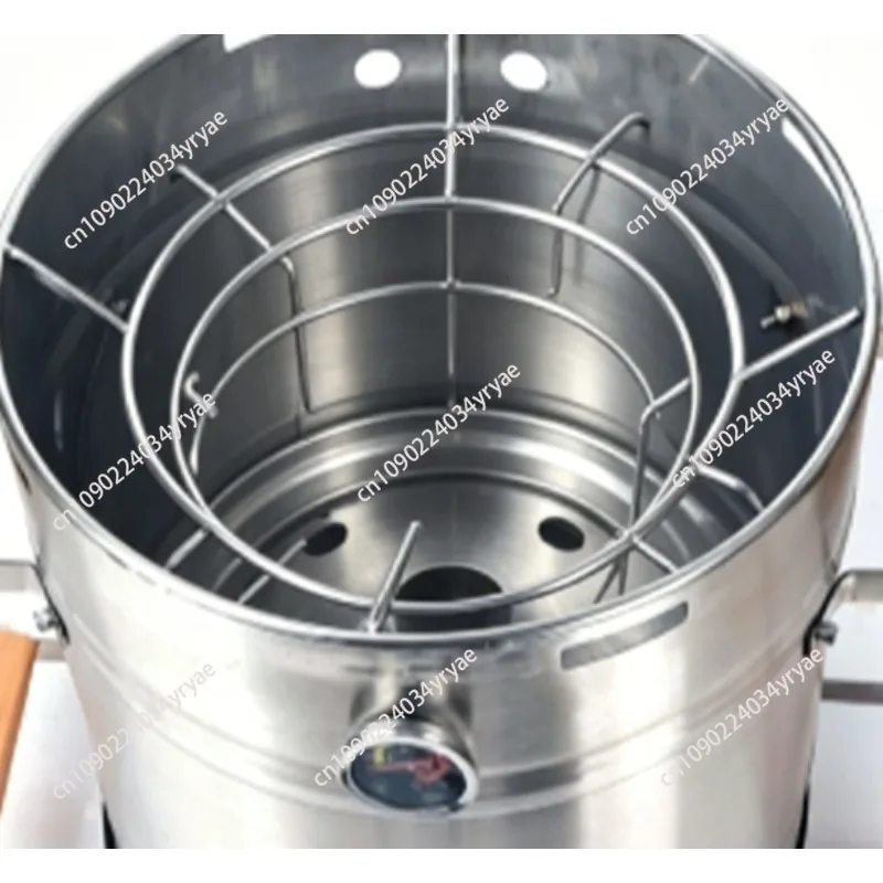 Hochwertiger Vertikaler Smoker aus Edelstahl mit Holzkohlegrill