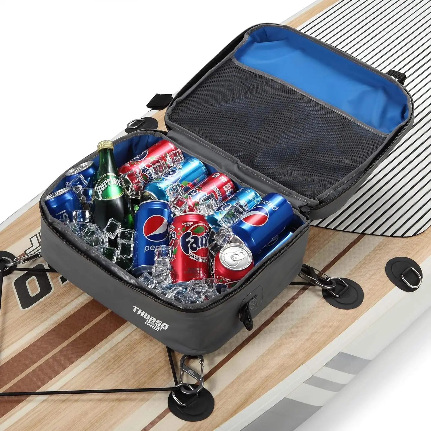 Waterproof Insulated SUP Cooler Bag with D-Rings, Holds 20 Cans for Paddleboard Trips