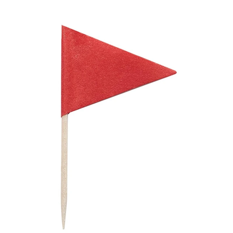 100 Pcs Solid Red Toothpick Flags Small Mini Plain Red Color Stick Cupcake Toppers Flags DIY Decoration - view 3