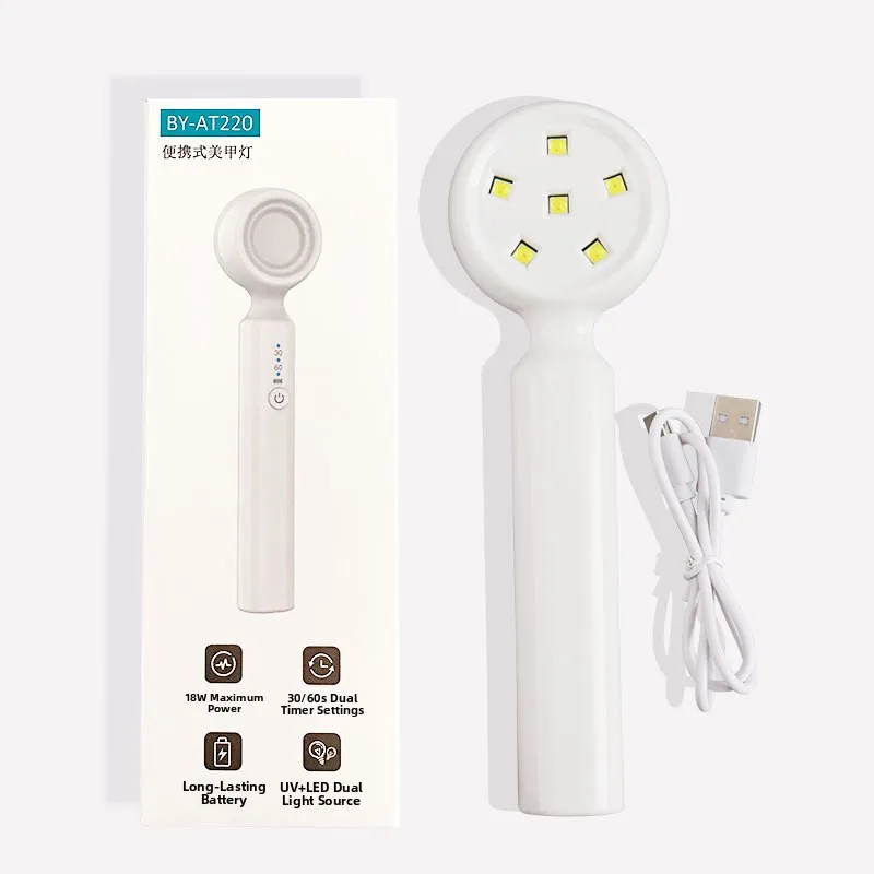Portable Handheld Nail UV/LED Phototherapy Lamp Small Power Storage Style for Nail Glue Curing White Blue Light Nail Lamp