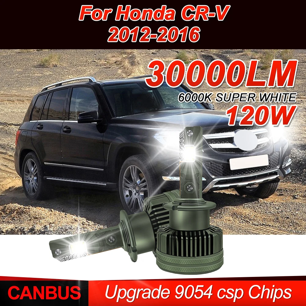 

Светодиодные лампы для фар 30000LM, супер яркие, 120 Вт, Canbus, без ошибок, ксеноновые лампы Plug&Play для Honda CR-V 2012 2013 2014 2015 2016