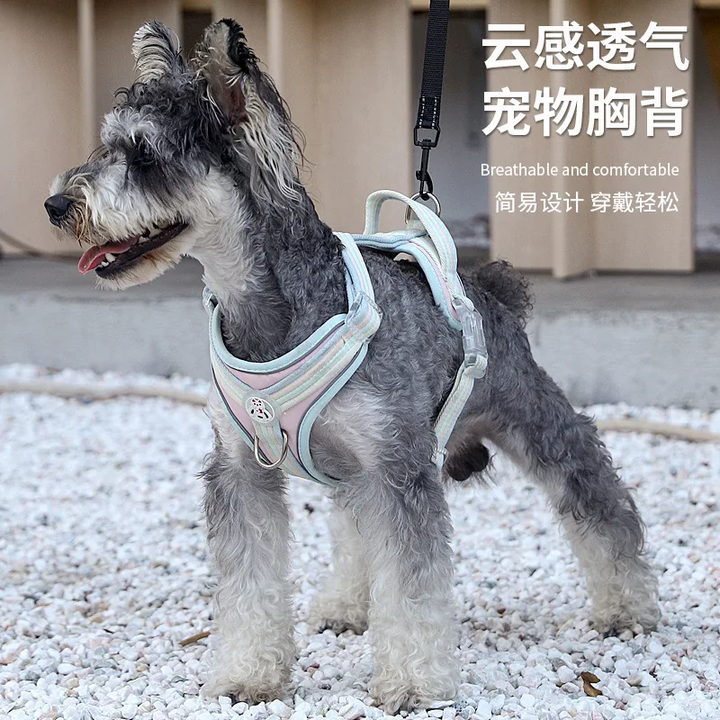 New Anti-Break Explosion-Proof Night Reflective Adjustable Chest Strap Y-Shaped Light Breathable Dog Harness