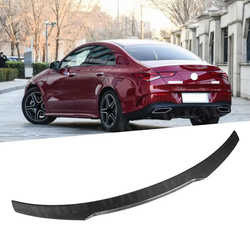 

Dry Carbon fiber Rear Boot Spoiler for Mercedes Benz W118 CLA Class Sedan 2018 + Car Trunk Spoiler Lid Wing