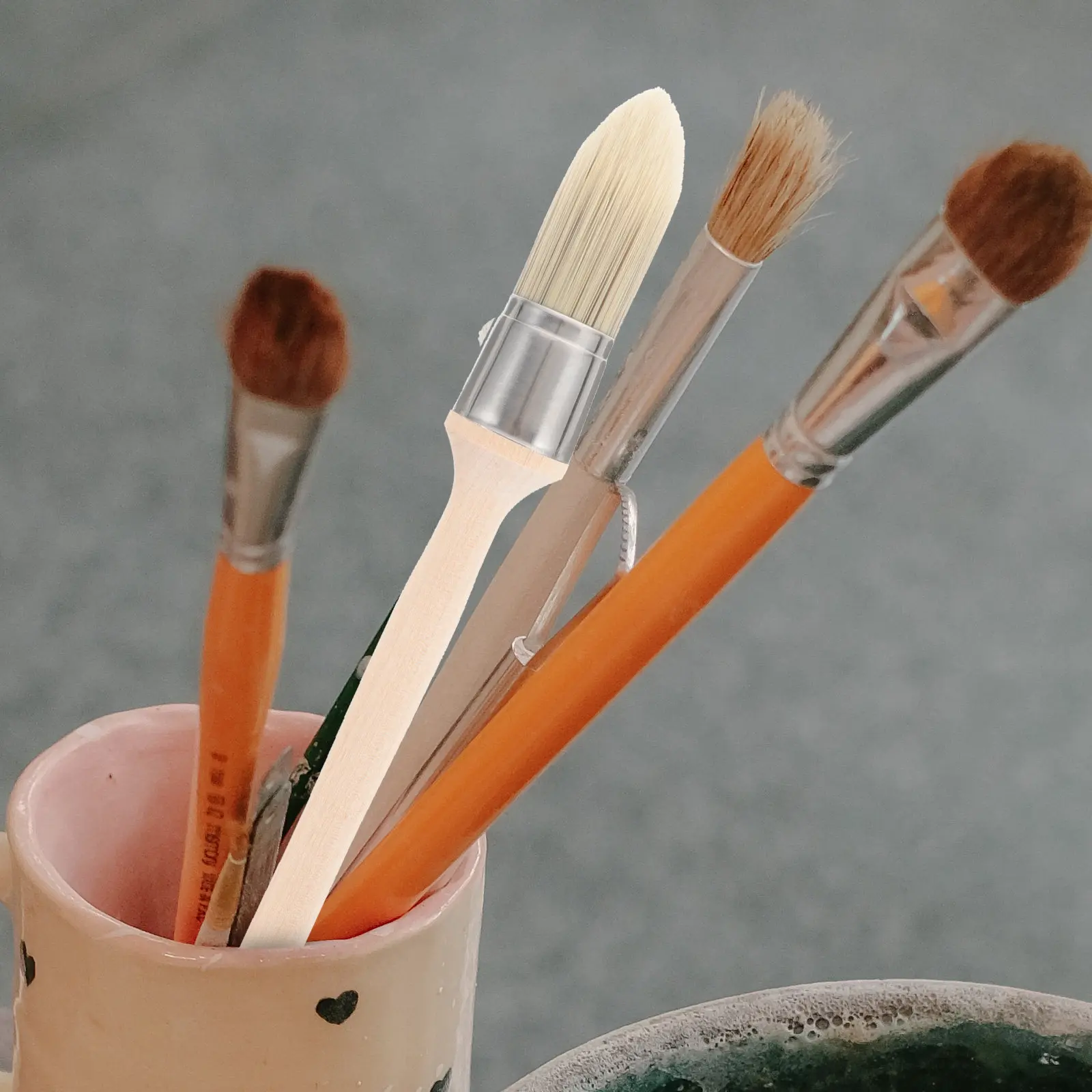 

Кисть для росписи с деревянной ручкой, круглая, для отделки и очистки углов стен, инструмент для покраски краев, для уборки пыли в углах лестниц