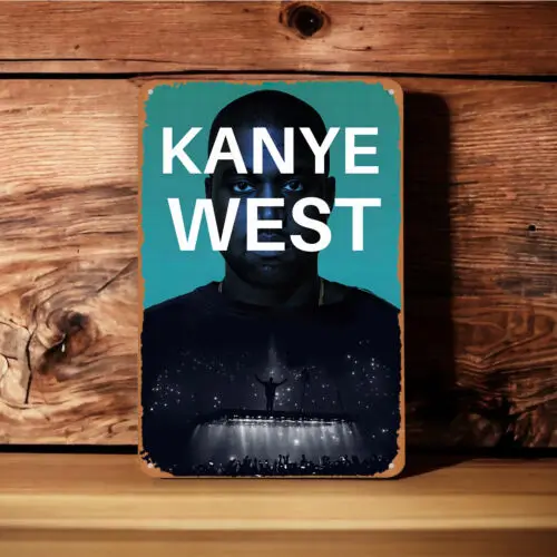 1 pcs,Kanye West Poster Tin Metal Sign Retro Wall Decor Home Gift for Fan Men Women