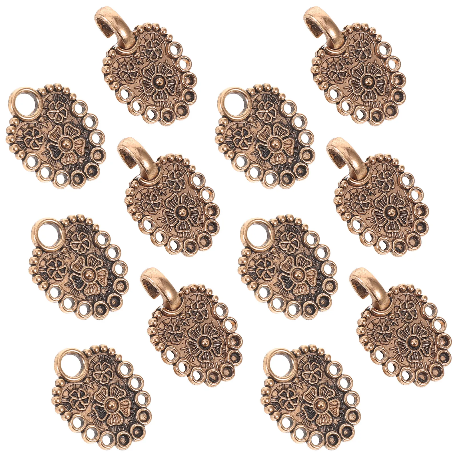 6Sets Retro Sweater Clip Vintage Floral Embossed Metal Hook Clasp for Cardigan Shawl Cloak Collar Secure Flat No Bulk Design