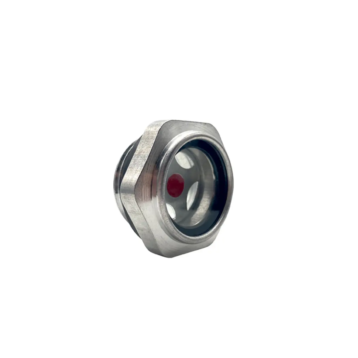 Vacuum Pump Aluminum Oil Sight Mirror, Aluminum Alloy Oil Window Liquid Level Mirror with Oil Cover