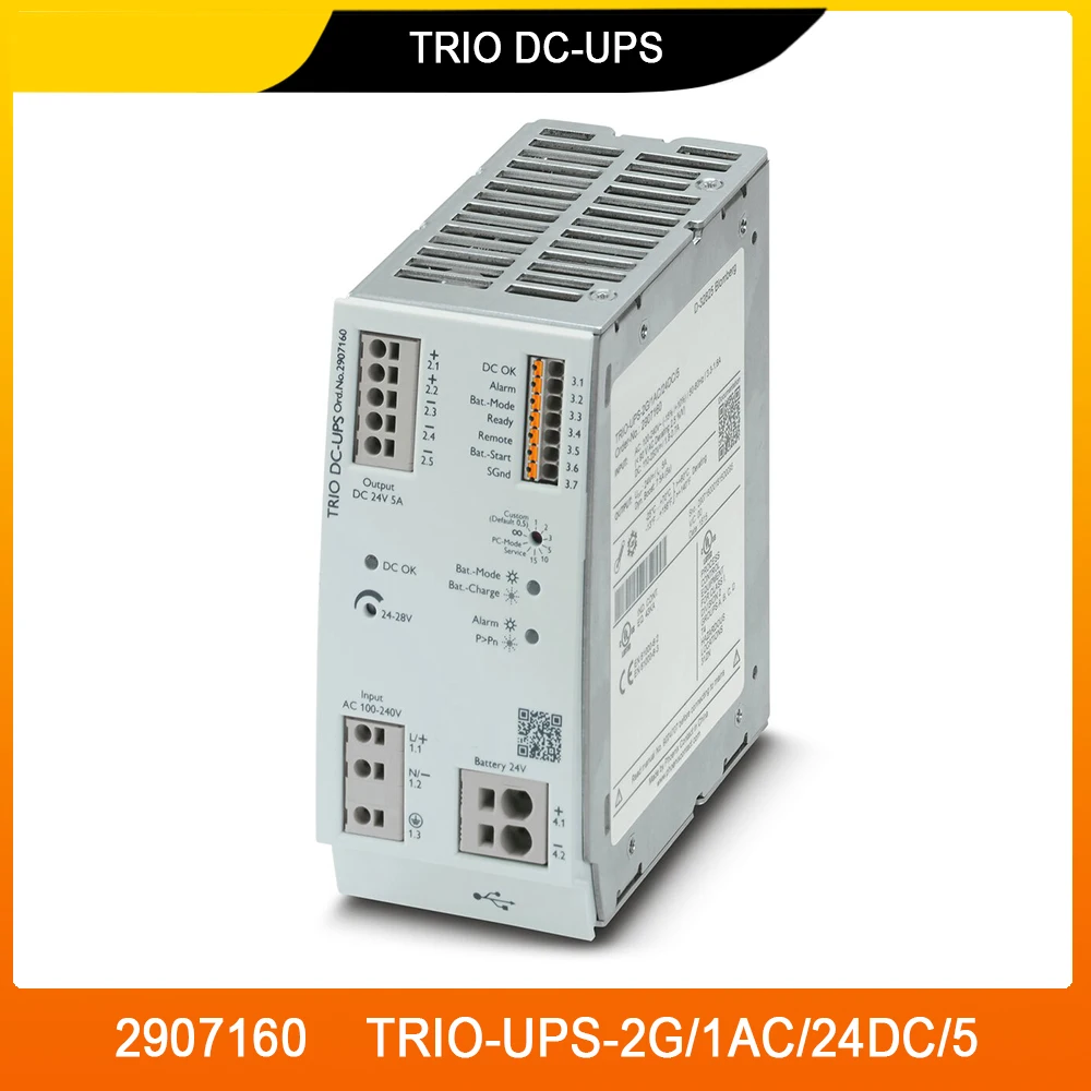 New 2907160 TRIO-UPS-2G/1AC/24DC/5 TRIO DC-UPS 24VDC/5A For Phoenix Uninterruptible Power Supply