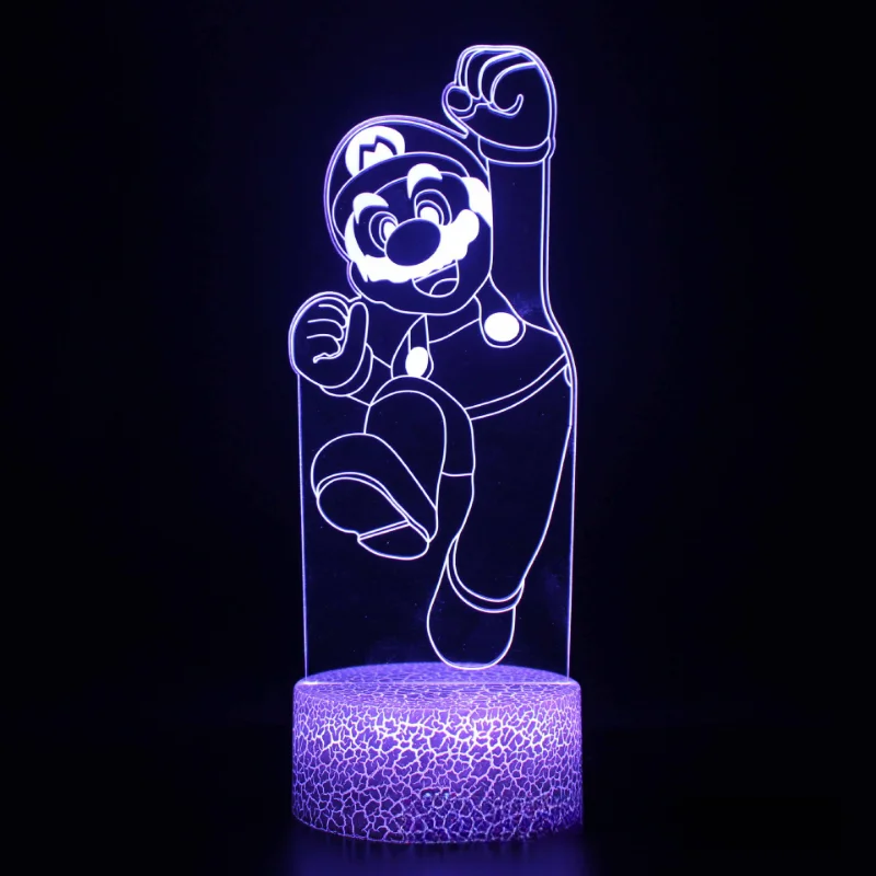 Super Marios Bros Anime 3D Night Light Brick LED Light Cartoon Desk Lamp Light Bedroom Decoration Kids Birthday X-mas Gifts Toy