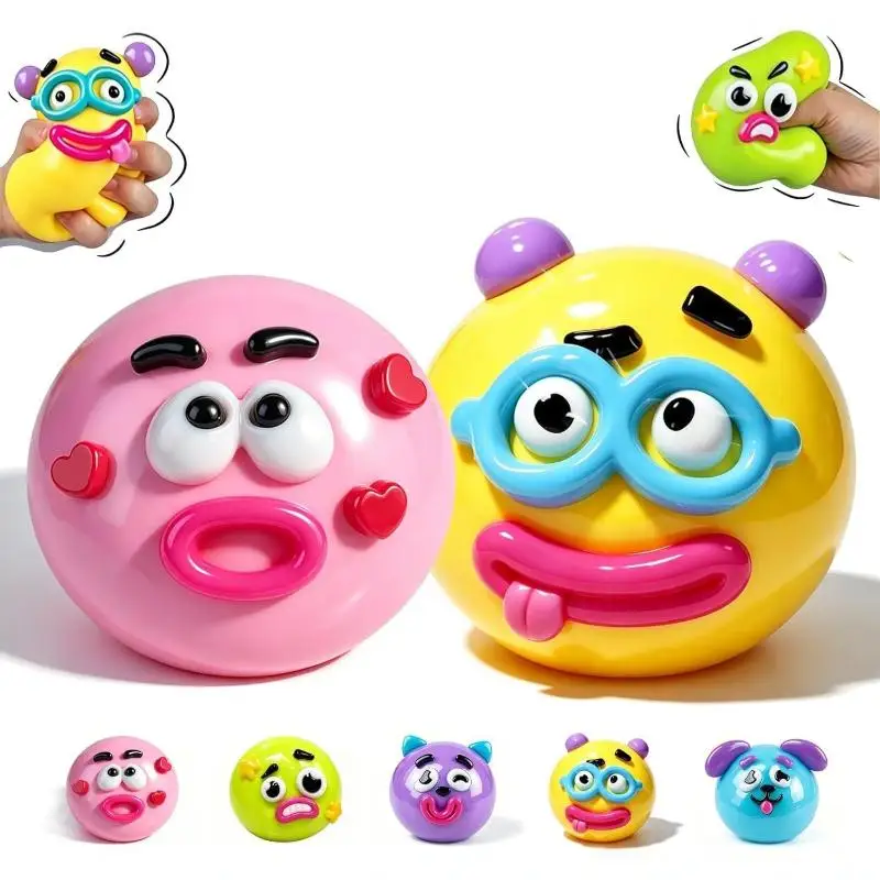 Cute Cartoon Dog Face Swap Soft Moldable Slow Rise Squeeze Toy Relaxing Sensory Gift