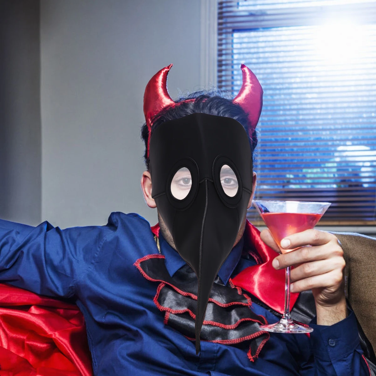 Maschera a becco Costume da festa horror Peste Halloween Decorazione protettiva in resina PU stile scuro