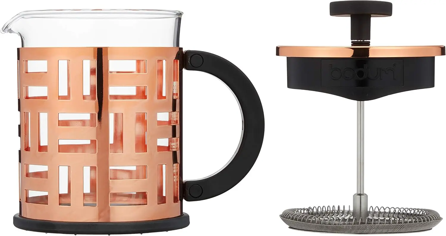 Eileen 4 Cup French Press Coffee Maker, Copper, 0.5 l