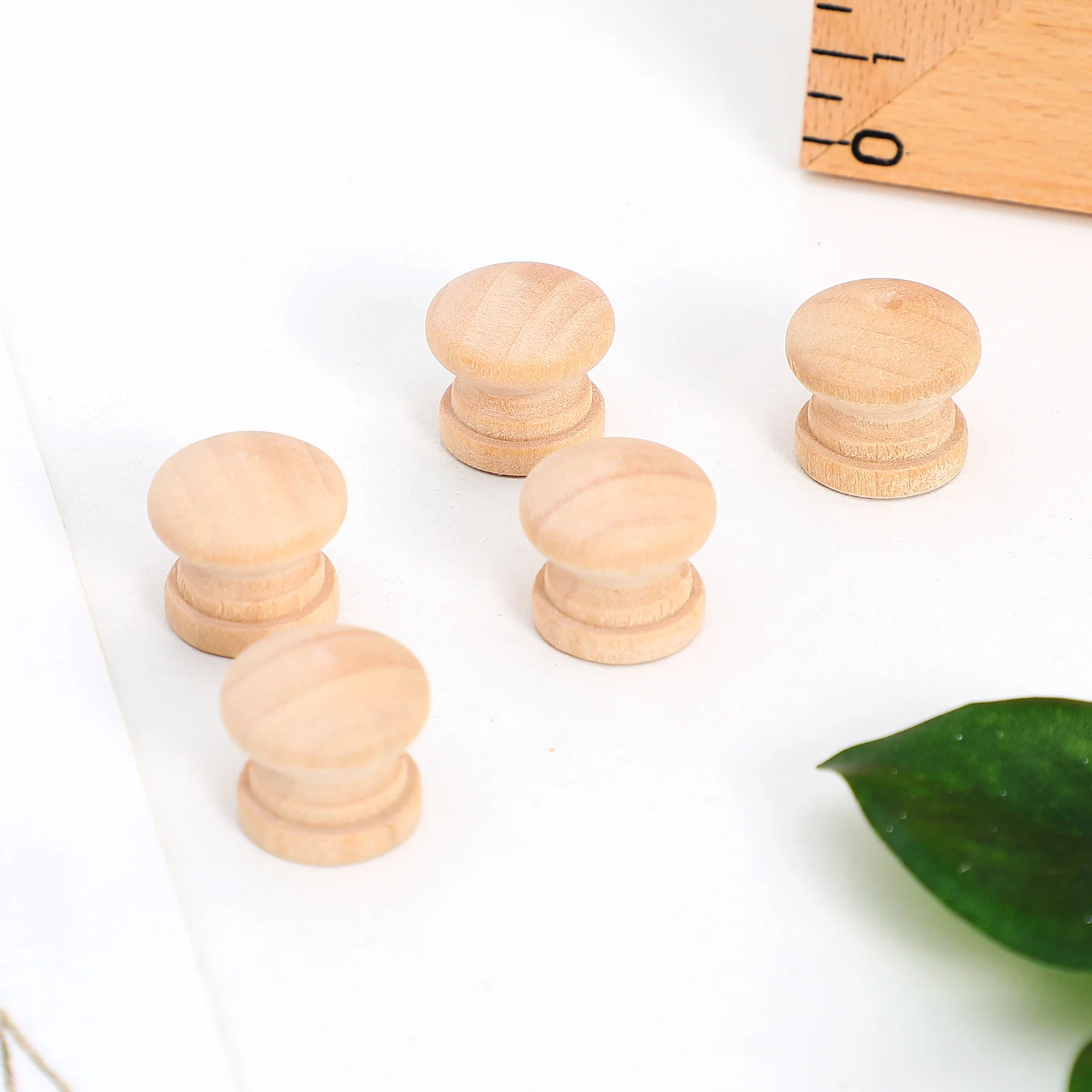 100 Stück Pilzknöpfe, unlackiertes Holz, Schubladengriffe, rustikale Schrankgriffe für Kommode, Kleiderschränke, Küche, Möbel, Dekor, Holz