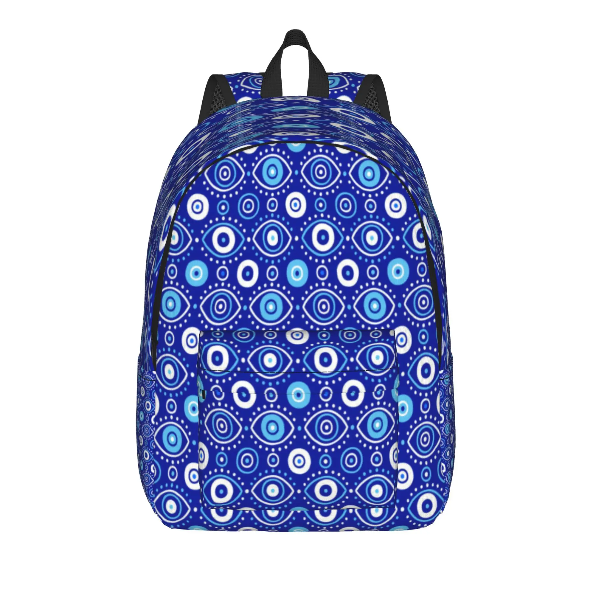 Custom Evil Eye Ethnic Pattern Mystic Greek Amulet Turkish Backpack Sport Backpacks Teen Style High School Bags Durable Rucksack