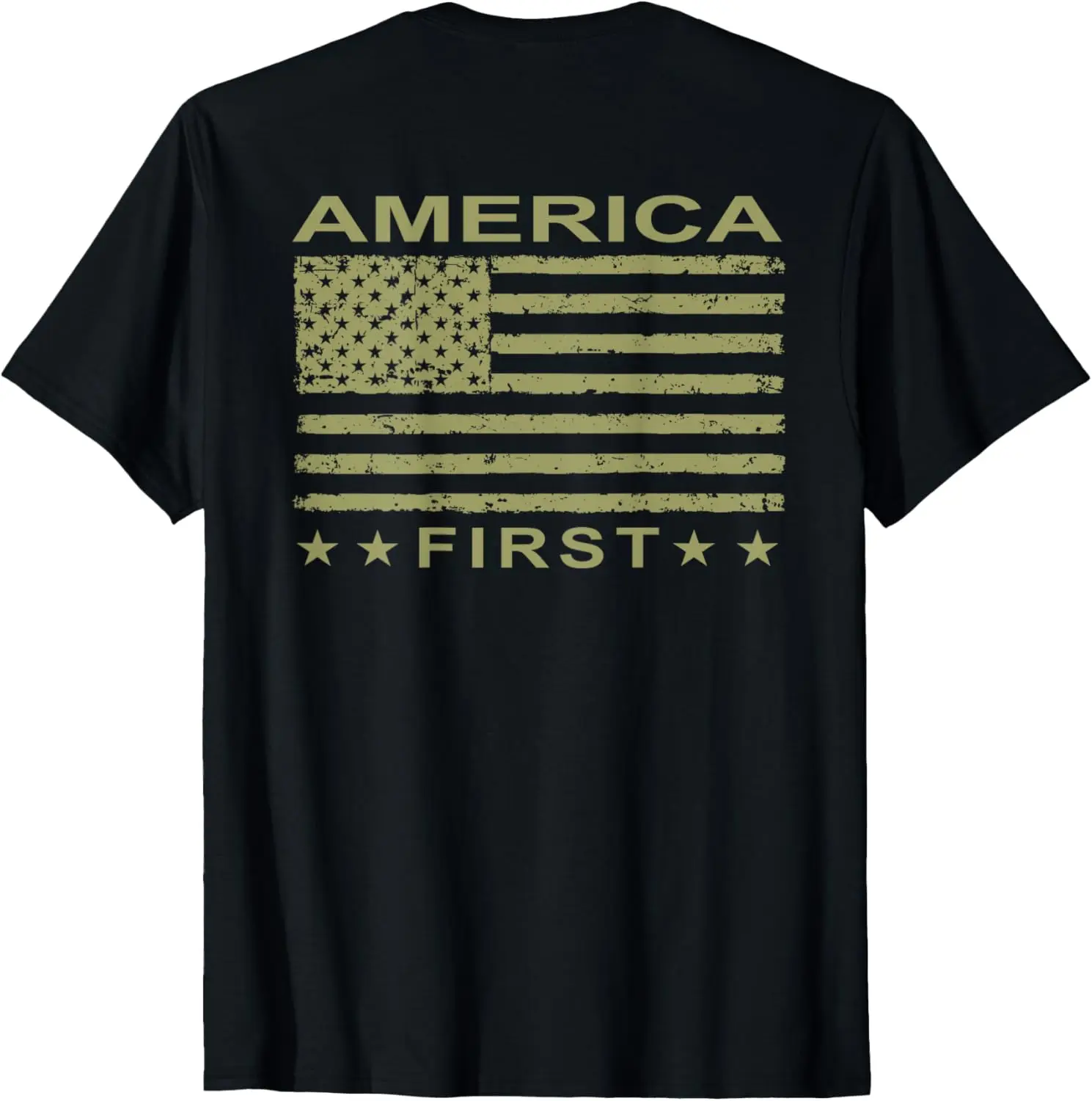 Distressed American USA Flag America First T-Shirt