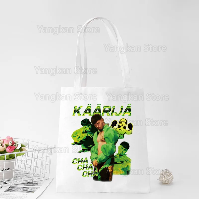 Kaarija Cha Cha Cha Design Shoulder canvas simple cartoon print shopping bags girls fashion life casual pacakge hand bag