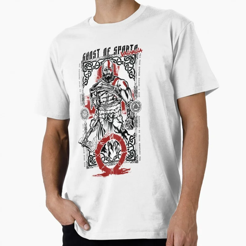 

Ghost of Valhalla Kratos God of War Spartan Rage Graphic Tee Norse mythology Videogame Gift t shirt for man All size top S-6XL