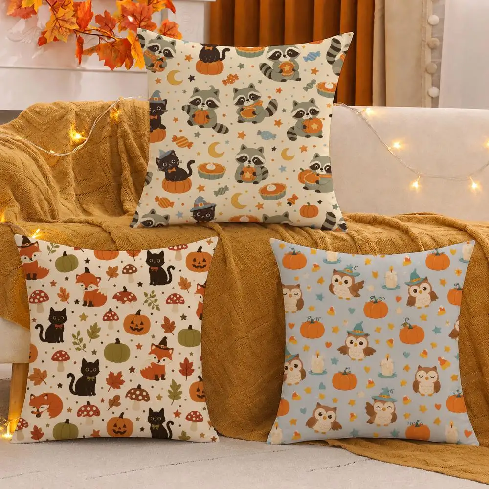 Cute Halloween Toss Hot Sale Cushion Cover Pillow Case plush Double-sided Print Square Covers Sofa Home Cushion