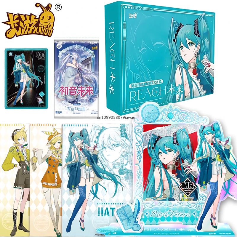 

KAYOU Genuine Hatsune Card Miku Postal Gift Box Acrylic Card Anime Collection Cards Anime Peripheral Toys Flash Card Gifts