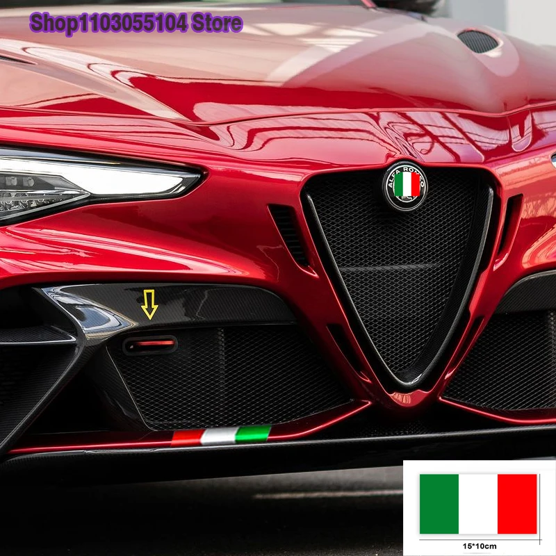 Tri Colors Car Rearview Mirror Sticker For Alfa Romeo Stelvio Giulia 159 156 Giulietta 147 Mito Spider GT