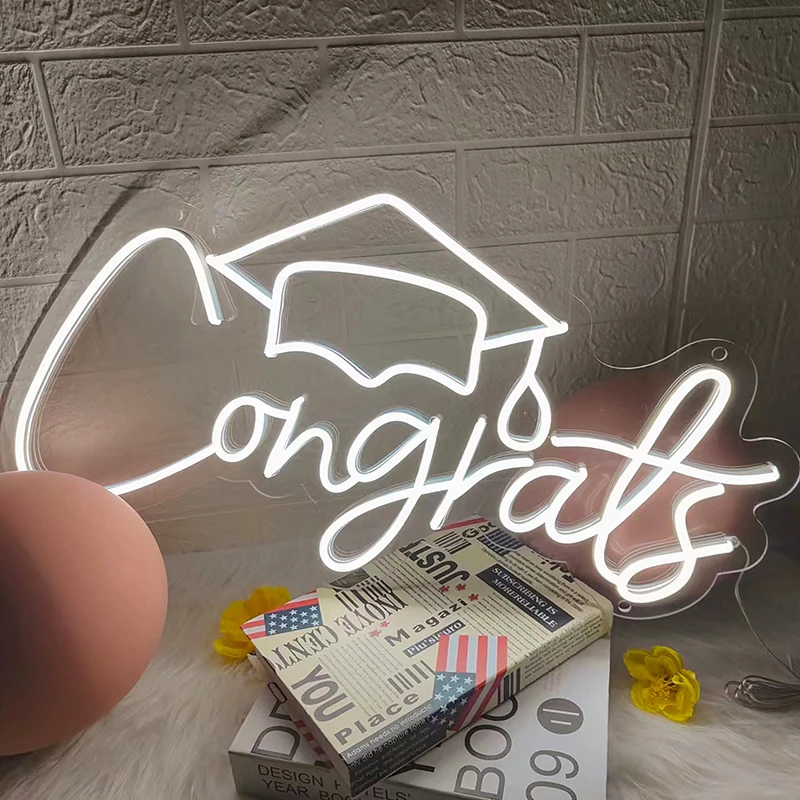 

Neon Sign Congrats Grad Light for Graduation Wall Door Room Decor Congratulation Lighting Neon Signs Gift For Graduation Party