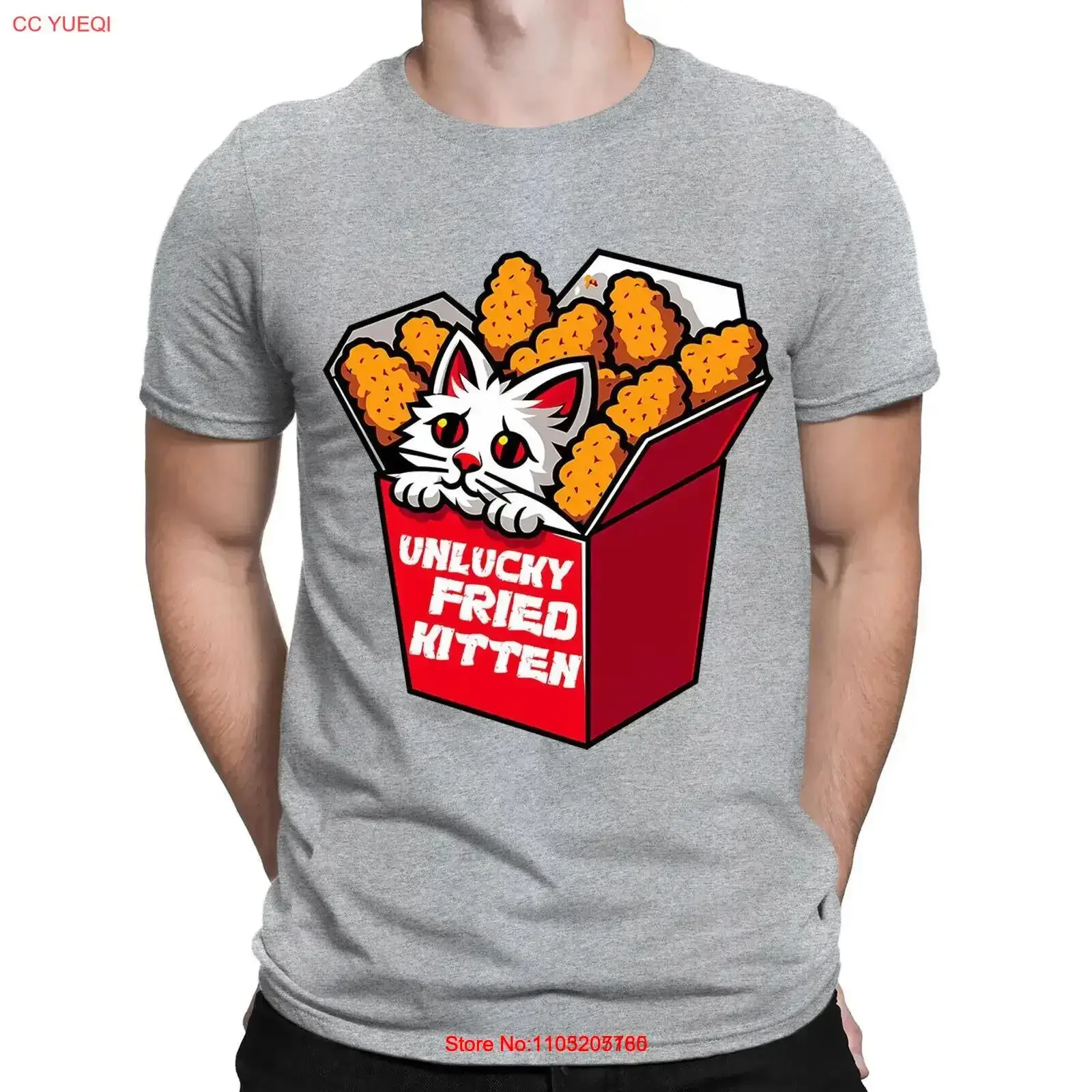 Camiseta divertida de gato maluco, gatito frito, Tikka Masala, Top DNE vintage, ropa de calle ligeramente lavada, gráfico informal transpirable