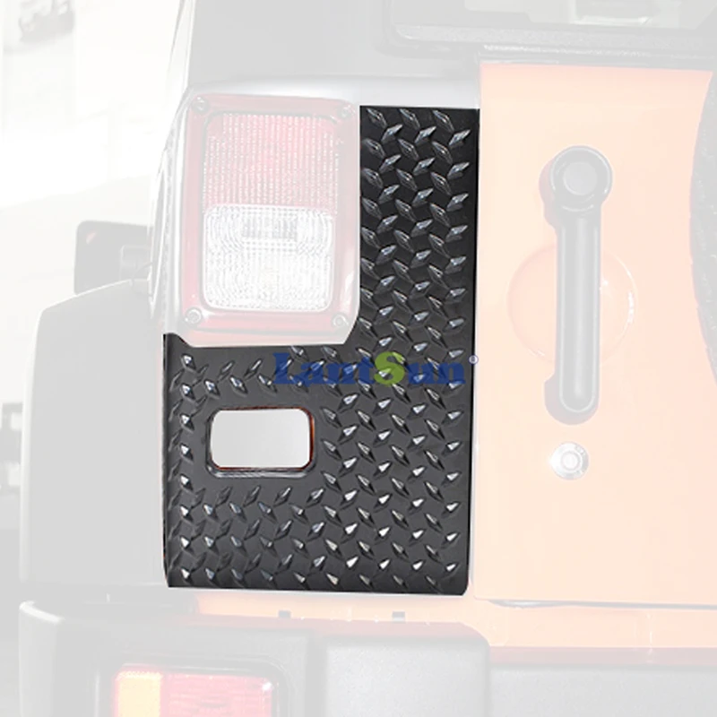 

Lantsun J181 Tail Light Cover ABS Rear Corner Guard Decoration for Jeep for Wrangler JK07-17, 1-pair Black