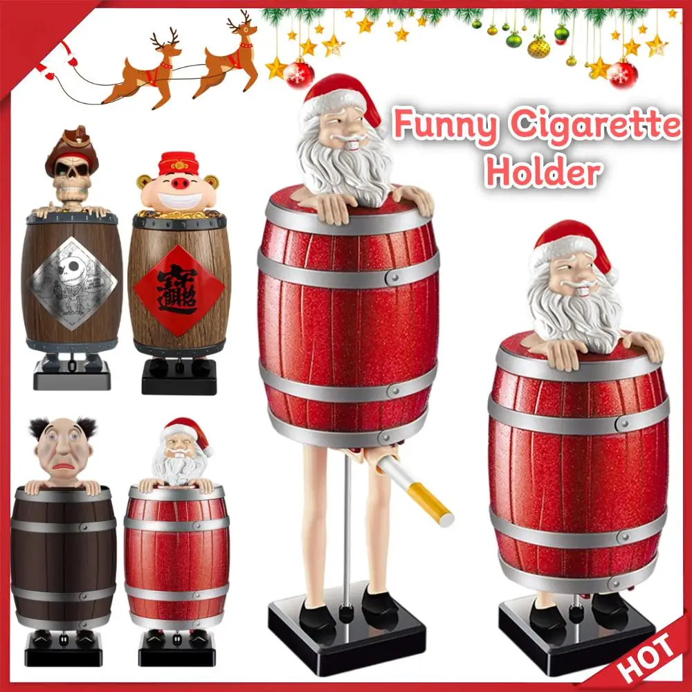 Automatic Cigarette Boxes Strange Uncle Santa Cigarette Organizer Case Creative Spoof Reusable for Father Boyfriend Husband Gift