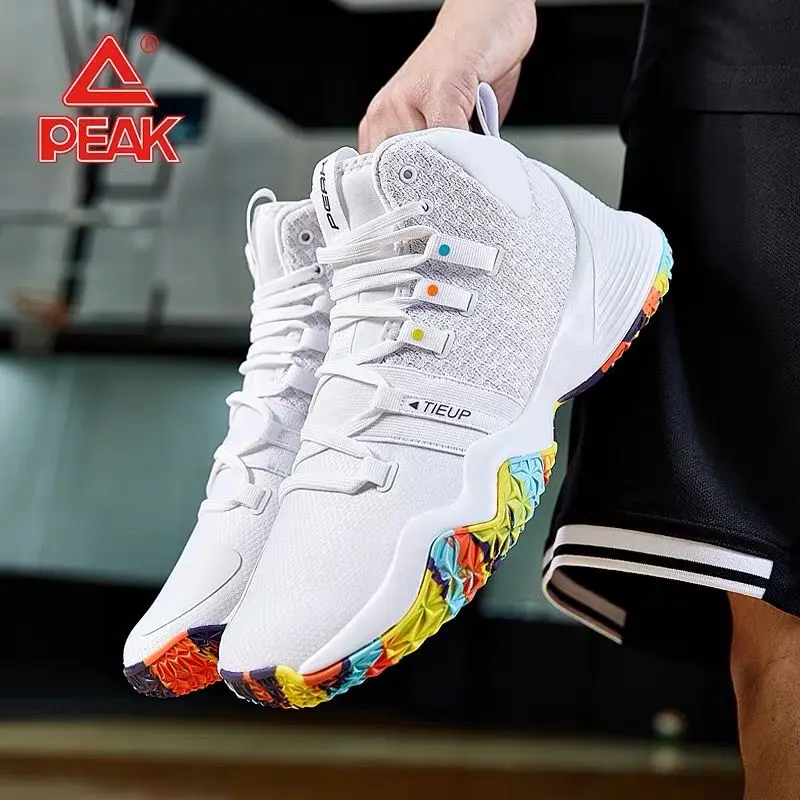 PEAK Men\'s Basketball Shoes Winter High-top Outdoor Anti-slip Wear-resistant Shock-absorbing Practical Shoes Student Sneakers