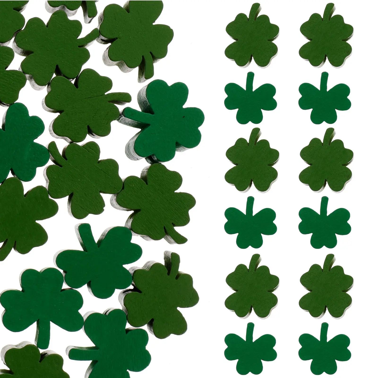 

40pcs Four Leaf Wood Beads DIY Craft Accessories St Patrick's Day Jewelry Making Loose Charms Spacer Bead Irish Festival